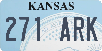 KS license plate 271ARK