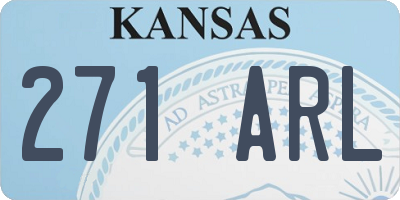 KS license plate 271ARL