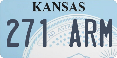 KS license plate 271ARM