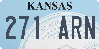KS license plate 271ARN