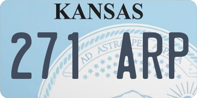 KS license plate 271ARP