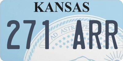 KS license plate 271ARR