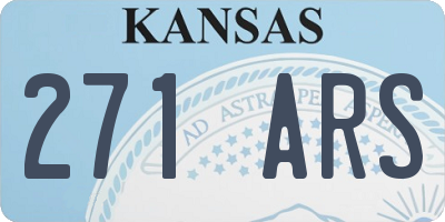 KS license plate 271ARS