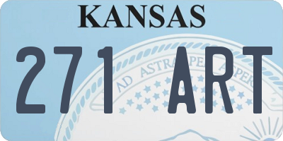 KS license plate 271ART