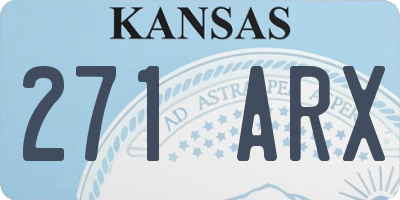 KS license plate 271ARX