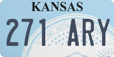 KS license plate 271ARY
