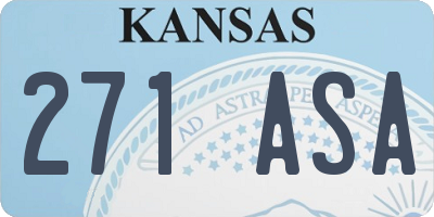KS license plate 271ASA