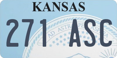 KS license plate 271ASC