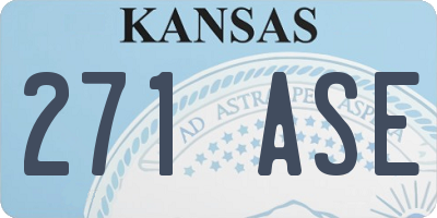 KS license plate 271ASE