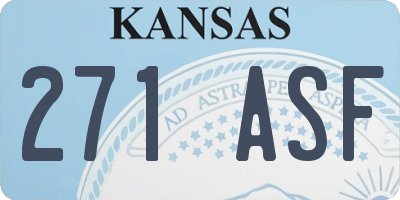 KS license plate 271ASF