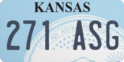 KS license plate 271ASG