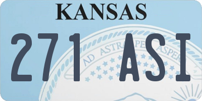KS license plate 271ASI