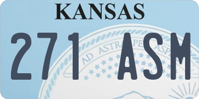 KS license plate 271ASM