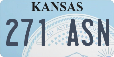 KS license plate 271ASN