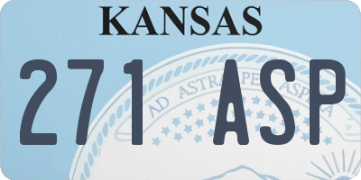 KS license plate 271ASP