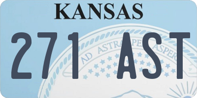 KS license plate 271AST