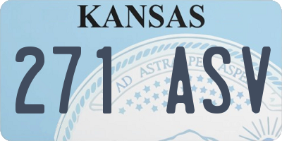 KS license plate 271ASV