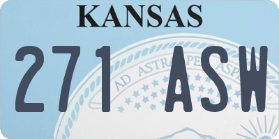 KS license plate 271ASW