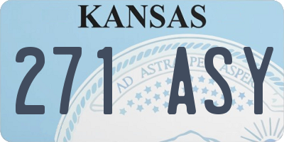 KS license plate 271ASY