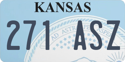 KS license plate 271ASZ