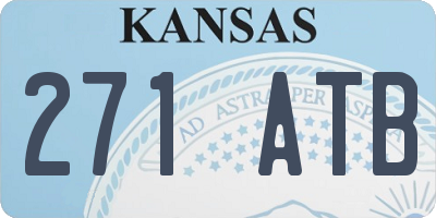KS license plate 271ATB