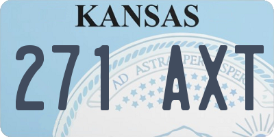 KS license plate 271AXT