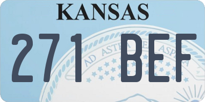 KS license plate 271BEF