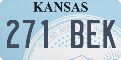 KS license plate 271BEK