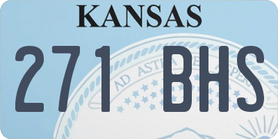KS license plate 271BHS