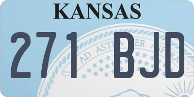KS license plate 271BJD
