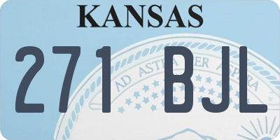 KS license plate 271BJL