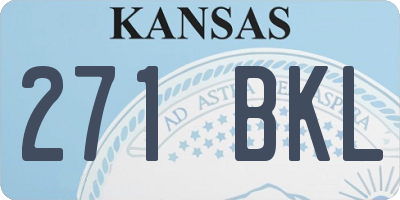 KS license plate 271BKL