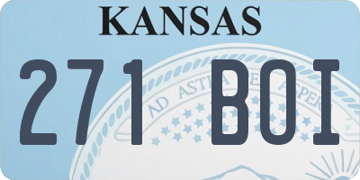 KS license plate 271BOI
