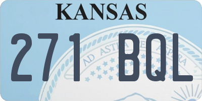 KS license plate 271BQL
