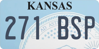 KS license plate 271BSP