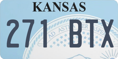 KS license plate 271BTX