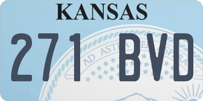 KS license plate 271BVD