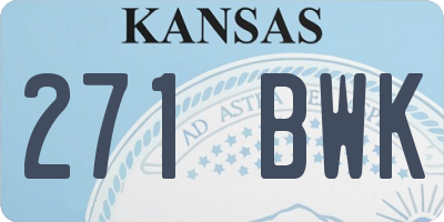 KS license plate 271BWK