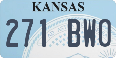 KS license plate 271BWO