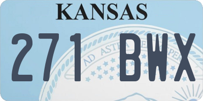 KS license plate 271BWX