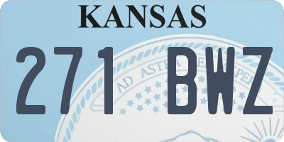 KS license plate 271BWZ