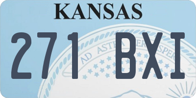 KS license plate 271BXI