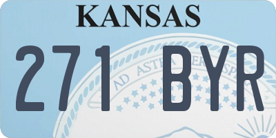 KS license plate 271BYR