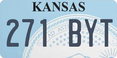 KS license plate 271BYT