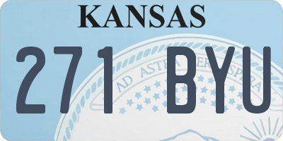 KS license plate 271BYU
