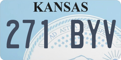 KS license plate 271BYV