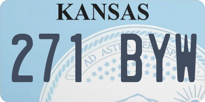 KS license plate 271BYW