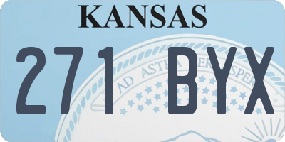 KS license plate 271BYX