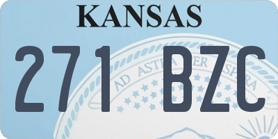 KS license plate 271BZC