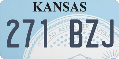 KS license plate 271BZJ